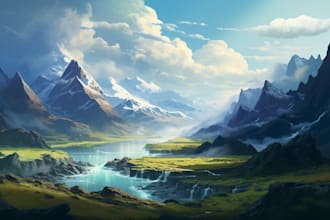 design amazing fantasy landscape