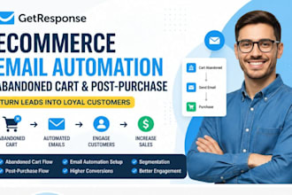 setup getresponse abandoned cart and post purchase email flow