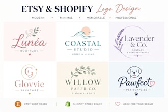 design a clean brand logo for your etsy or shopify store