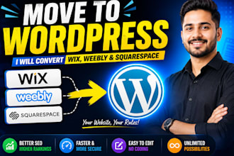 convert wix, weebly or squarespace website to wordpress professionally