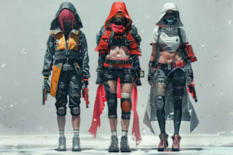 do sci fi, fantasy, cyberpunk and character design
