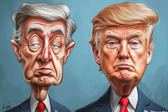 make professional political cartoon and caricature portrait