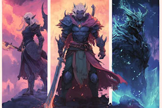 illustrate legendary dnd fantasy rpg character designs for epic adventures