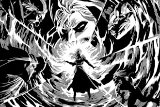 create custom comic style characters and action scenes