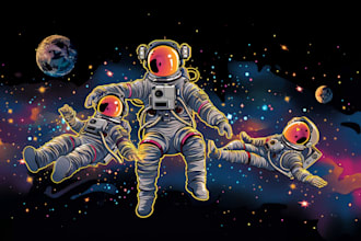 draw you a cool astronaut design