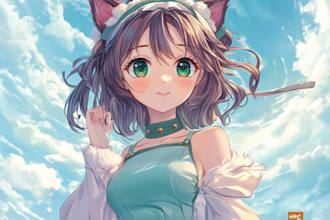 create japanese anime style art with modern look