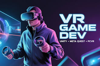 develop a high performance VR game for oculus meta quest pico 4 pcvr using unity