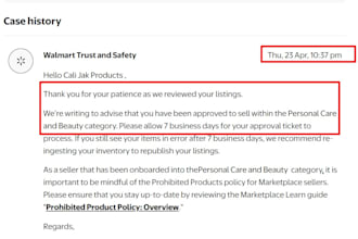 walmart category approval in pet ,beauty ,supplement ,baby