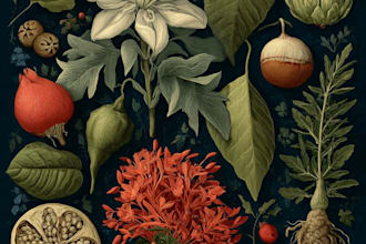 draw your flowers fruits vegetable and botanical plants