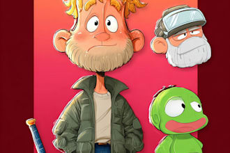 draw cartoon vector mascot character
