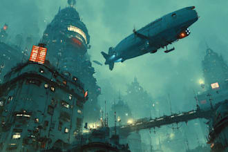 do a illustration of futuristic cyberpunk city