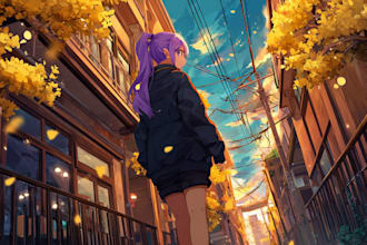 draw vtuber background art illustration in anime style