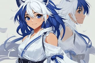 design professional animated steam artwork for anime cartoon