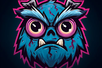 draw creepy, horror, mascot character logo