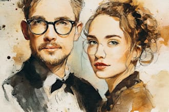 create a museum quality watercolor portrait for you