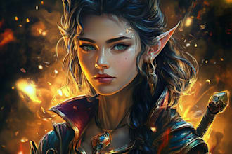 draw fantasy anime portrait with soft glow style