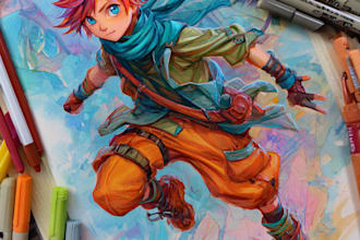 design highest quality anime character art