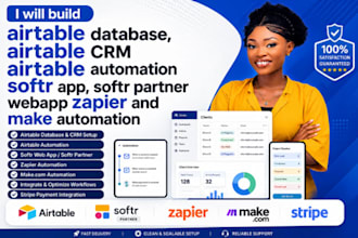 build airtable database airtable crm airtable automation softr app webapp zapier