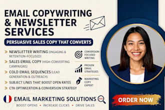 write newsletter persuasive sales email copy and cold email sequences that sells