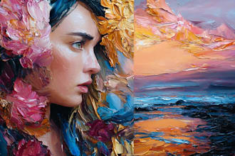 draw a digital oil painting portraits