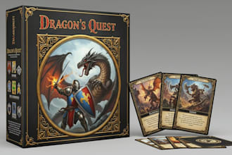 design custom board game, card game, tarot deck, and game box artwork