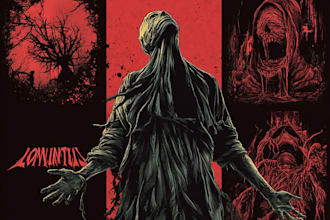 draw detailed dark art for metal band album cover and t shirt artwork