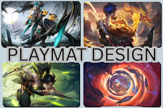 draw premium custom tcg playmat, anime and fantasy card game artwork