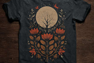 make a t shirt design vintage punk, classic rock, dark art