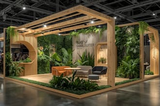 eco booth design and 3d modeling for sustainable trade shows and exhibition