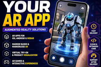 develop augmented reality ar app for ios android webar using unity arkit arcore