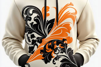 make trendy streetwear hoodie design with mockup