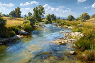 paint landscape in oil painting