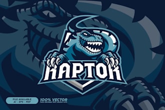 design beautiful raptor logo with unlilmited revision