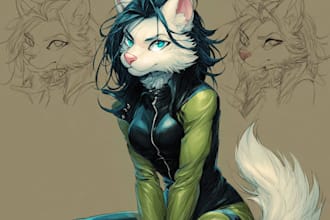 draw a unique furry character illustration in my style