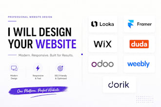 build or redesign looka, framer, wix and ecommerce websites