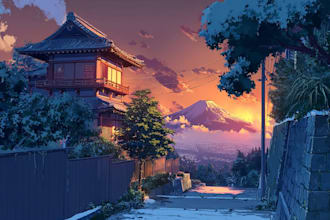 draw original character and anime background