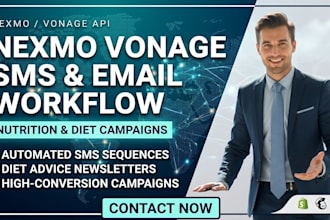 setup nexmo vonage sms marketing automation email integratetion workflow