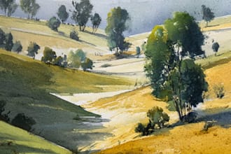paint original watercolor landscape painting