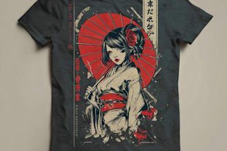 design japanese t shirt illustration