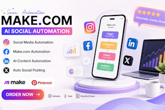 make social media automation make com automation social media post ai automation