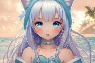 draw anime illustration with vibrant colors and pose