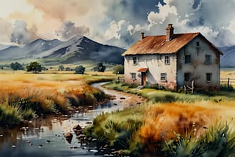 do creative watercolor landscape art