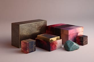 design creative box, pouch and label packaging design
