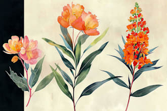 draw botanical illustration art for you