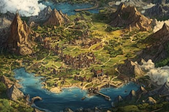 design a professional fantasy map or board game board