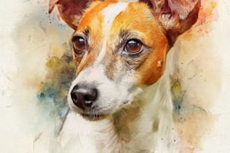paint a watercolor portrait of your pet or animal