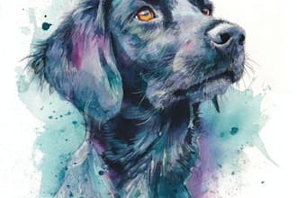 paint watercolor portrait of your pets or animal photos