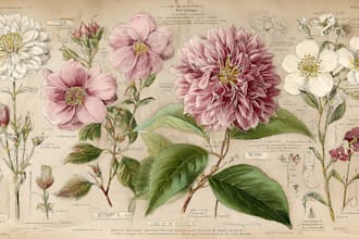 create a beautiful vintage botanical illustration poster