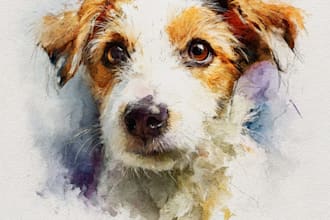 create art watercolor pet animal portrait