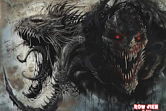 l draw detailed dark art, horror, fantasy illustration